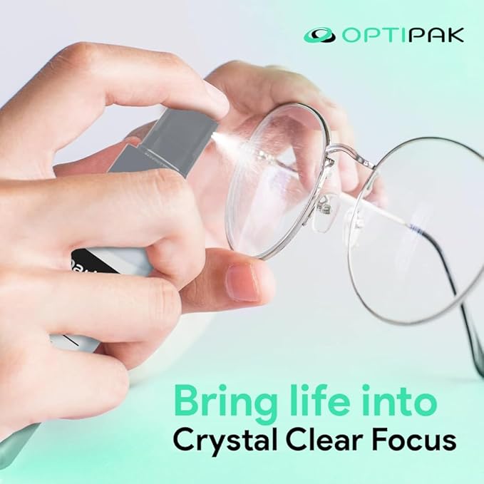 Sparkle Anti-Reflective Lens Cleaner Spray kit | (1) 2oz Glasses Cleaner Spray + (1) Microfiber Cloth for Eyeglasses, Sunglasses, Lenses, Screens and Camera Cleaning Kit (2 Piece Set)