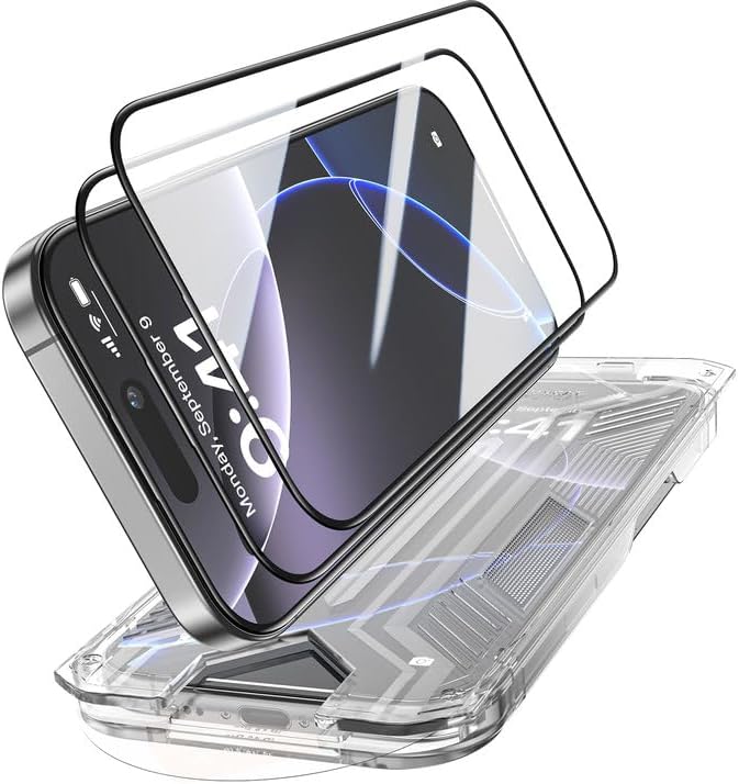 3 Pack for iPhone 16 Plus Tempered Glass Screen Protector:9H+ Durable, Auto Positioning, Bubble Free, High Definition, Easy Installation