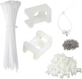 Cable Zip Tie Mounts Kit - 240 Set Wire Cable Clips Organizer Holders with 8" Cable Ties, Saddle Type Mounts Base and Tapping Screw