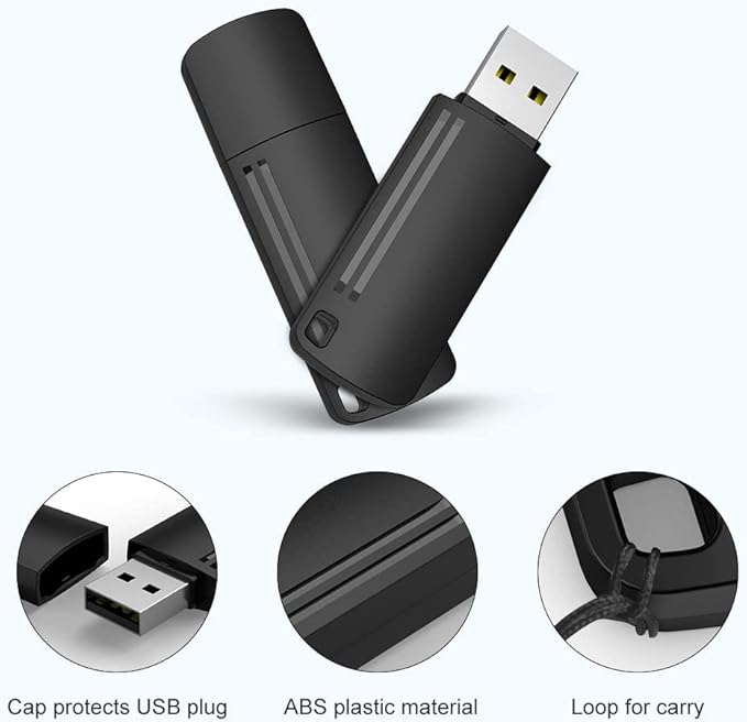 KEXIN 8GB Flash Drive Thumb Drive 10 Pack 8G USB Flash Drive Bulk Memory Stick with LED Indicator, Flash Drives Design in Snap Cap