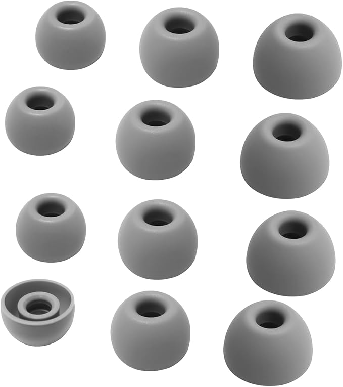 Silicone Ear Tips for Beats Studio Buds Tips Replacement Ear Tips Beats Studio Buds+/Fit Pro/Splo Buds Tips for Beats Earbuds Replacement, 6 Pairs LMS Dark Gray
