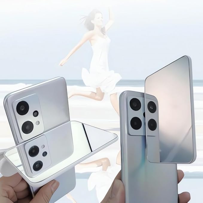 2024 Smartphone Camera Mirror Reflection Clip Kit -【New Version】 Smartphone Selfie Reflector, Adjustable Mobile Phone Reflection Camera Clip, Mirror Reflection Phone Clip for All Phones (1PC-Balck)