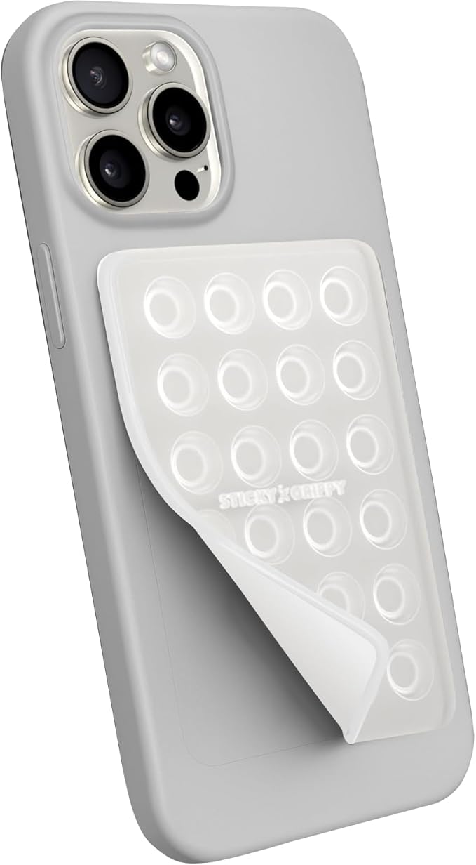 Suction Phone Case Mount, Sillicon Adhesive Phone Accessory for iPhone and Android, Hands-Free Fidget Toy Mirror Shower Phone Holder, Tiktok Videos and Selfies (Translucent)