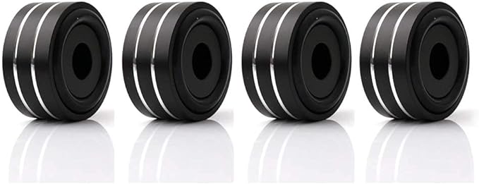 Monosaudio 4Pcs 40x20mm Speaker Isolation Feet Single-sided 3M Adhesives Speaker Spike Pads with Non-Slip Rubber Rings for Audio,Speakers, Subwoofers, Home Theater, Turntable DAC Feet Pad(Black Color)