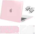 MOSISO Compatible with MacBook Air 13 inch Case 2025 2024 2023 2022 M4 A3240 M3 A3113 M2 A2681, Plastic Hard Shell&Keyboard Cover&Screen Film&Type C for MacBook Air 13.6 inch Case, Rose Pink