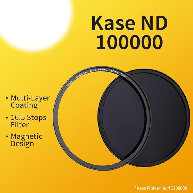Kase Wolverine 82mm ND100000 16.5 Stop Magnetic Neutral Density Filters Incl Adapter