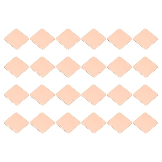 PATIKIL Copper Heatsink Pad Shims, 24 Pcs 15x15x0.4mm Copper Pad Shim IC Chipset GPU CPU Thermal Heatsink for Cooling Laptop Desktop Computer