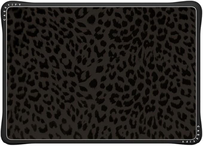CASETiFY Impact MacBook Air 13.6" (M2-M4) Case [Cushioned Impact Corners/Scratch-Resistant/Anti-Slip Grip] - Leon Leopard - Clear Black