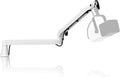 Low Profile Mic Arm Microphone Boom Arm Professional Adjustable with 15cm Riser Solid Desk Mount Clamp Cable Management Microphone Holder Stand for Podcast Streaming Gaming Mic Stand White