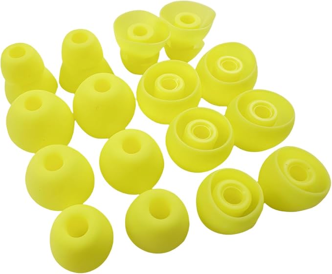 Replacement Ear Tips for Beats Urbeats2.0 Tour2.0 ibeats Beats x, Beats Flex Secure Fit for Powerbeats Pro Silicone Earbuds Washable Sweat-Resistant Noise Isolation 8 Pairs (Volt Yellow)
