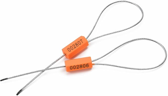 100PCS Steel Cable Seals Metal Security Seal Numbered Metal Truck Trailer Seals Security Tags Tamper Evident Tags Container Seals Pull Tight Steel Wire Seals