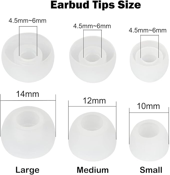 Earbud Tips - Replacement Earbud Covers & Headphone Earpads - Compatible With Powerbeats 2/3, LG & Samsung Earbuds - White, 9 Pairs