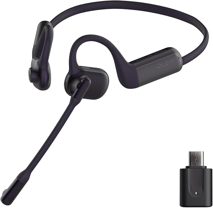 Pilot P200b Pro Wireless Headset with Mic for Work,50dB AI Noise Cancelling Microphone Headphones for Call,Bluetooth 5.3 Open Ear Computer Headset with Microphone & USB-C for Office,Meetings,WFH