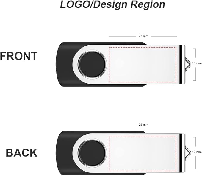 Personalized Flash Drives 2GB, Wooolken Customizable USB 2.0 Thumb Drives 10/20/50/100 Pack, Logo Memory Stick Custom Flash Drive Engraved Logo (Mixcolors)