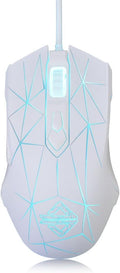 FIRSTBLOOD ONLY GAME. AJ52 Watcher RGB Gaming Mouse, Programmable 7 Buttons, Ergonomic LED Backlit USB Gamer Mice Computer Laptop PC, for Windows Mac Linux OS, Star White