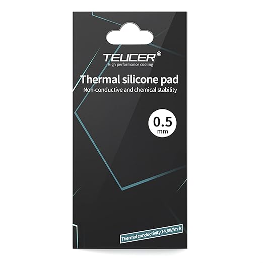 Thermal Pad 14.8 W/mK, 85x45x0.5mm, Non Conductive Heat Resistance High Temperature Resistance, Silicone Thermal Pads for Laptop Heatsink GPU CPU LED Cooler (0.5mm)