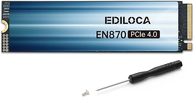 2TB SSD NVMe M.2 2280 PCIe Gen4 x4 Internal Solid State Drive - Up to 7400MB/s, 2TB SSD PS5 Dynamic SLC Cache, PS5 Compatible for Gaming PC Laptop(EN870)