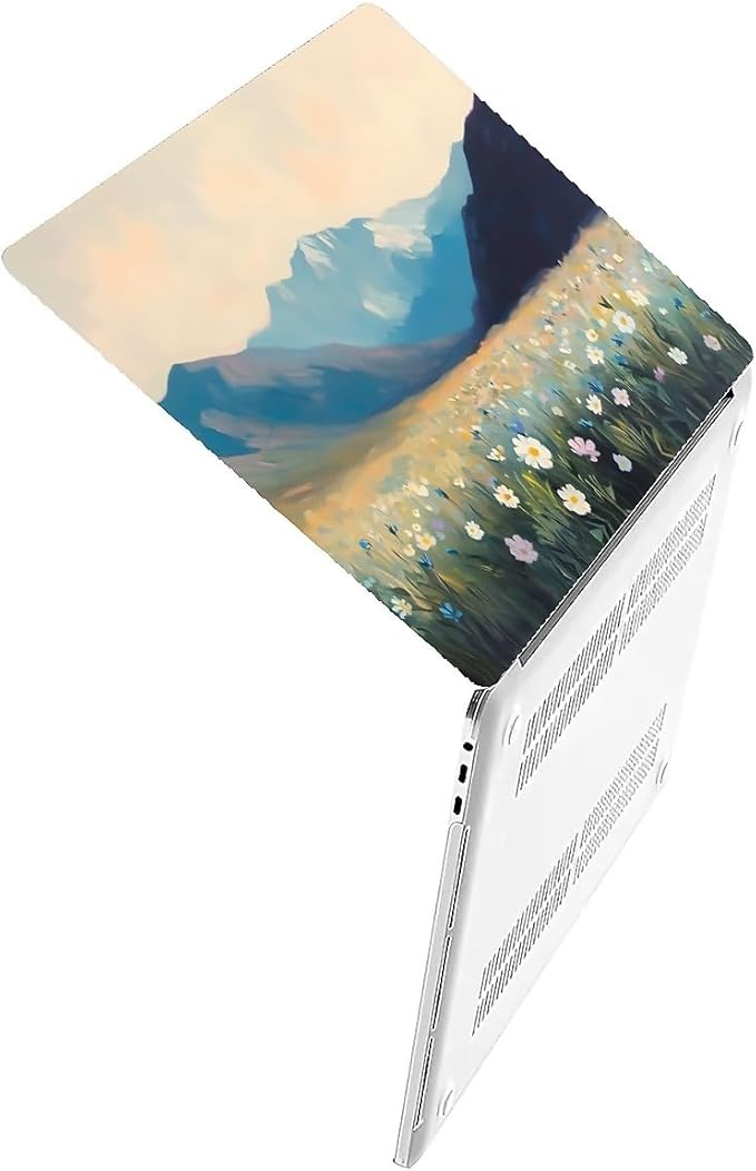 Compatible with MacBook Air 13.3 13.6 Inch Case 2022 2021 2020 2019 Plastic Hard Shell Case Cover,13.3 Pro(A1706/A1708/A1989/A2159/A2289/A2338), Wildflowers and Mountains
