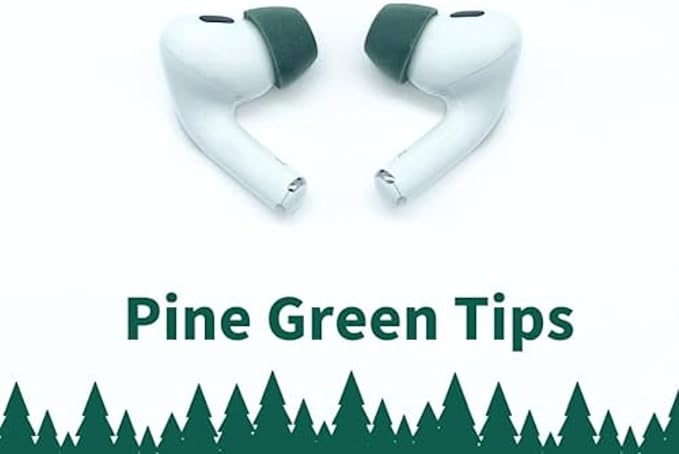 Comply Memory Foam Replacement Earbud Tips for Apple AirPods Pro 1 & 2 | Ultimate Comfort, Secure Fit, Superior Noise Isolation | Anti Slip, Prevent from Falling Out | Green, Medium (3 Pairs)