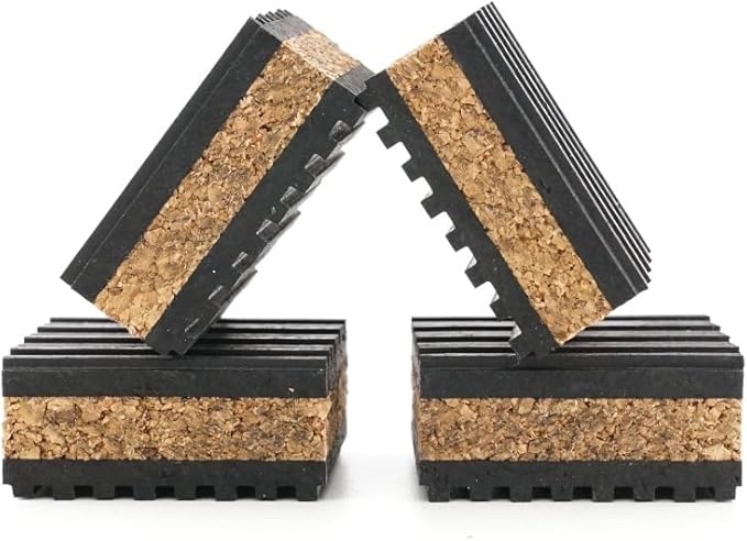 Sound Isolation Pads. Cork Pads for Turntables to Reduce Vibration & Skipping (1" Pack of 4)