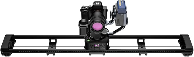Zeapon AXIS 100 Pro (3-axis) Multi-axis Motorized Camera Slider, 39''/ 100cm DSLR Carbon Fiber Electric Track, LCD Screen APP Control, Pan Head for 360° Panoramic Time-Lapse Follow Focus