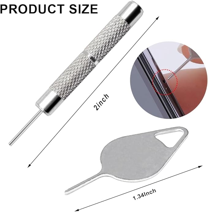 4 Pcs SIM Card Removal Openning Tool Tray Eject Pins Needle Opener Ejector Compatible with All iPhone Apple iPad HTC Samsung Galaxy Cell Phone Smartphone Watchchain Link Remover (Style E)