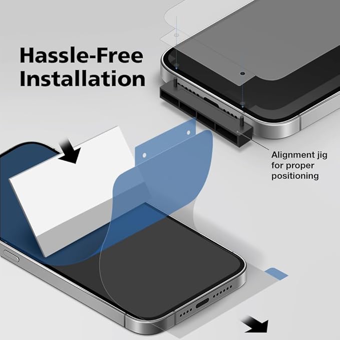 3-Pack Anti-Blue Light Matte Screen Protector For iPhone 12/12 Pro [Support Fingerprint Unlock] Anti-Glare, Anti-Fingerprint [Eye Protection] Bubble-Free Installation with Alignment Jig
