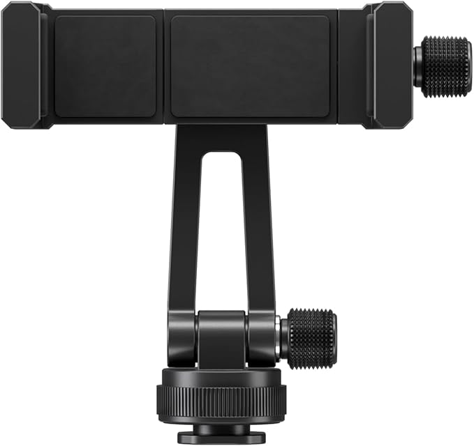 ULANZI MA61 Metal Phone Tripod Mount with Cold Shoe, 360° Adjustable Hot Shoe Camera Phone Mount for iPhone 16 15 14 Pro Max, Samsung Galaxy, Aluminum Alloy Clamp for Vlogging, Live Streaming, Video