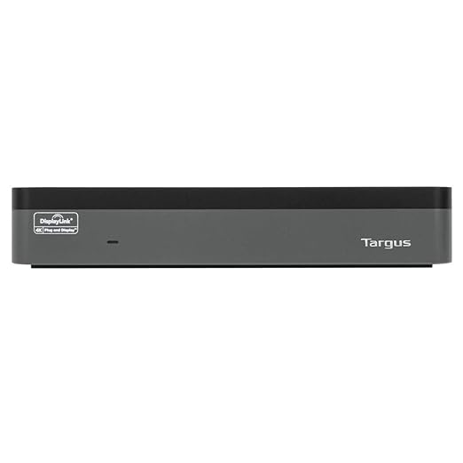 Targus USB C Universal Docking Station with Quad 4K(QV4K), Docking Station Single 5K/Quad 4K UHD Display,USB C Laptop Docking Station with 4 DisplayPort or 4 HDMI Ports/100W Power Delivery(DOCK570USZ)