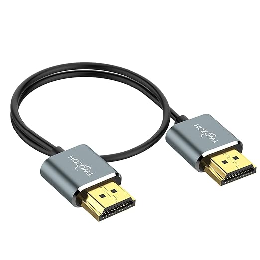 Twozoh Slim 4K HDMI Cable 1FT 10 Pack, Ultra Thin & Flexible Skinny HDMI to HDMI 2.0 Cord Support 4K/60HZ 18gbps Laptop, Monitor, PS5, PS4, Xbox One, Fire TV