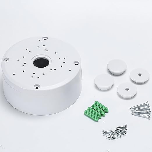 Universal Bullet Security Camera Junction Box Mount Bracket Plastic Rainproof Junction Box Mount Bracket for IP Camera Electric Enclosure, Indoor/Outdoor Wall Cable Junction Base Boxes (1 Pack)