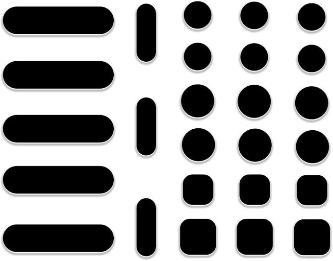 Universal Webcam Covers - Privacy Protection Accessory, No Residue Application, Safe Screen Closure - Dots,Squares and Bars, 26 Pieces - Black
