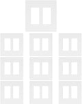 2 Gang Decorative Screwless Wall Plate Light Switch Cover, Hidden Screw Smooth Face, White, 10 pcs