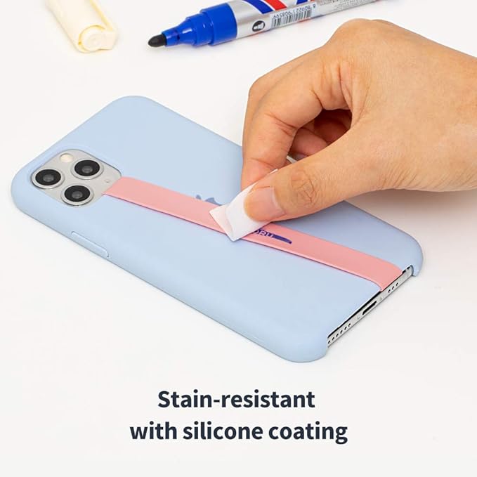 Sinjimoru Stretchable Silicone Phone Strap, Flexible and Elastic Grip Holder for iPhone & Android, Secure Phone Loops Finger Grip with Wireless Charging Support Sinji Loop Lavender