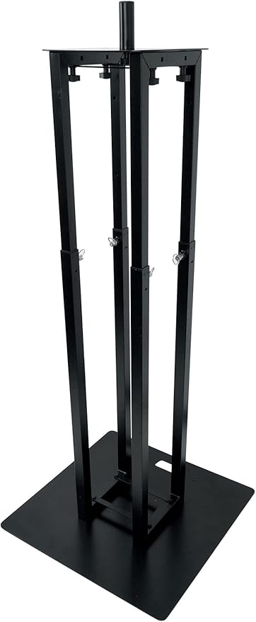 Rockville RTP33-TV Black Totem DJ Speaker/Lighting Stand, Detachable TV Mount, Adjustable Height, Stable Base, for DJs and Event Professionals