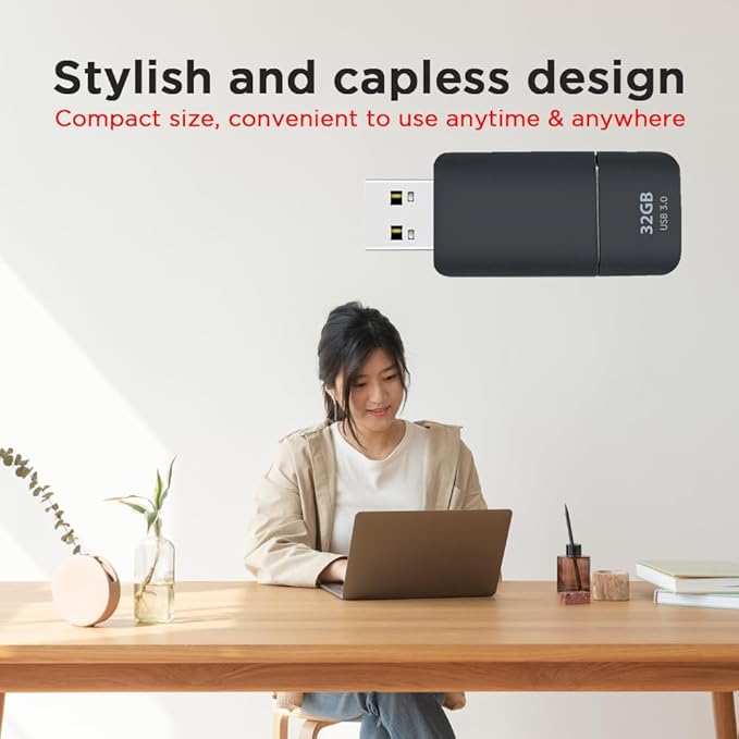 GIGASTONE 32GB Flash Drive (100 Pack) Z60NB USB 3.2 Gen 1, Ultra Fast, Retractable Capless Slider Design, Data Storage, Backup for PC/Mac/TV/Car Audio, USB 2.0/3.0/3.1 Compatible (Random Color)