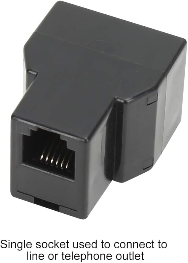 Uvital RJ12 6P6C 3 Female Telephone Line Splitters, Phone Jack Splitter, Telephone Landline Cable Connector and Separator(Black, 30 Pack)