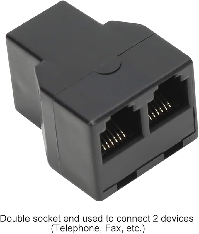 Uvital RJ12 6P6C 3 Female Telephone Line Splitters, Phone Jack Splitter, Telephone Landline Cable Connector and Separator(Black, 30 Pack)