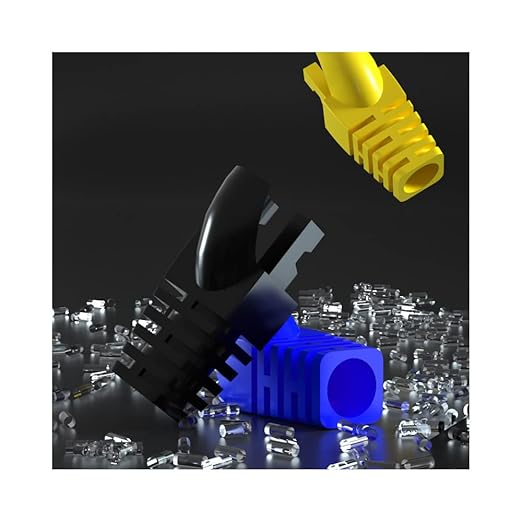 50 Pcs Cat5E/Cat6 Strain Relief Boots, RJ45 Plug Connector Caps, Black