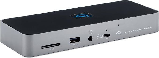 OWC 11-Port Thunderbolt Dock, 96W Charging, Single 8K Display or Dual 5K displays, 3 x Thunderbolt, 4 x USB, GbE, SD, Compatbile M1/M2 Macs, Thunderbolt 3 Macs, Thunderbolt 4 PCs, and USB-C Devices