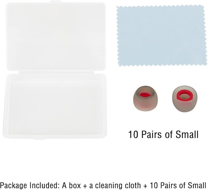 10 Pairs Small Earbud Tips Replacement Ear Tips for in- Ear Headphones Ear Bud Covers Silicone Earbuds Rubber Tips (Clear Red)