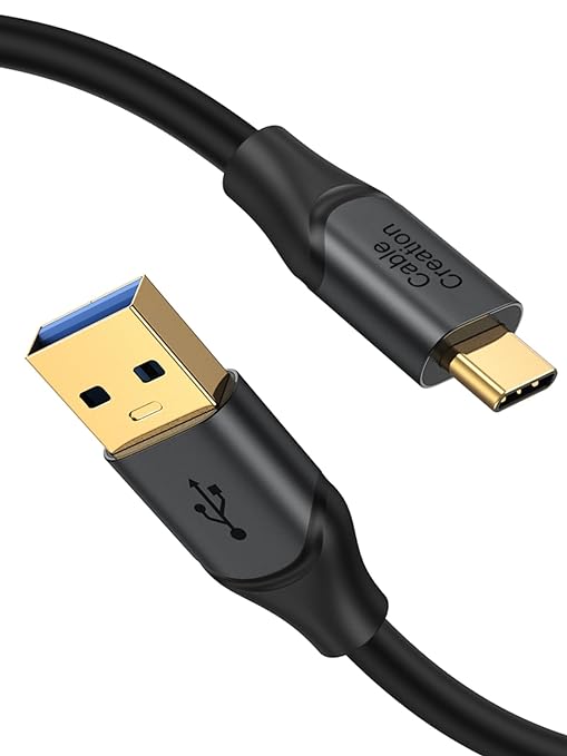 CableCreation 2-Pack USB C to USB A Cable 3.3FT, USB 3.2 Gen2 10Gbps A to C Data Cable, Android Auto Cord 3A for USB C External SSD MacBook Pro iPad, iPhone 16/15, Pixel, 1.0m Gray