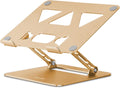 Adjustable Laptop Stand for Desk,Portable Laptop Stand Holder and Riser,Foldable Aluminum Notebook Computer Stands for MacBook Air Pro HP Lenovo Dell Samsung Chromebook, 10-15.6 inch, Gold