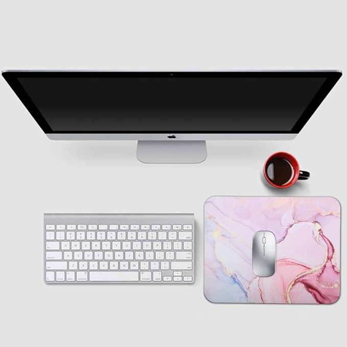 Mouse Pad, Gaming Mouse Pad, Non-Slip Rubber Base Mouse Mat with Designs for Laptop, Computer & Office, 9.5 x 7.9 x 0.12 inches (Marble 9)