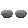 2 Pack Desk Grommet 2 Inch 50mm, Zinc Alloy Computer Desk Wire Hole Cover, Office Desktop Cord Cable Hole Metal Ring, Black