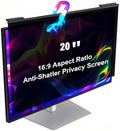 Magnetic Hanging Computer Privacy Screen Filter for 20 Inch, Removable Aluminum Alloy Privacy Shield for 16:9 Widescreen Monitor, Eye Protection Blue Light Filter