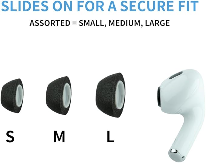 Comply TrueGrip MAX | Premium Memory Foam Replacement Earbud Tips for Apple AirPods Pro 1 & 2 | Long Lasting Comfort, Extreme Durability, Secure Fit, Superior Noise Isolation| Black (Small) (1 Pair)