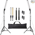 2 Packs LED Photography Lighting Dimmable 3200K-5500K LED Video Light Photo Studio Light Kit with Tripod Stand Bag for Camera Video Studio YouTube Product Portrait Live Streaming