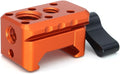 NATO Clamp Adapter,NATO Rail Lock Clamp Mount Quick Release with 1/4" 3/8" ARRI Thread for Camera Cage Handle Monitor LED Light Microphone Cold Shoe Magic Arm (Orange)