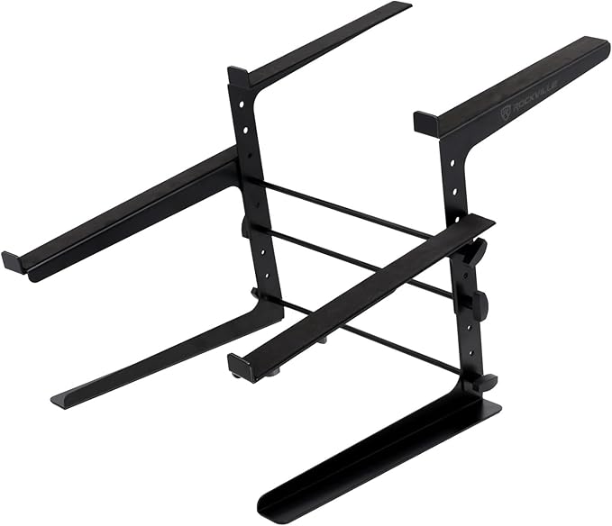 Rockville Rock2d2 Adjustable Dual Shelf DJ Controller Midi Keyboard Laptop Stand